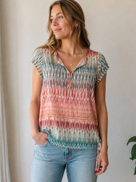 a.n.a Tops - Beautiful Patterned Floaty Blouse